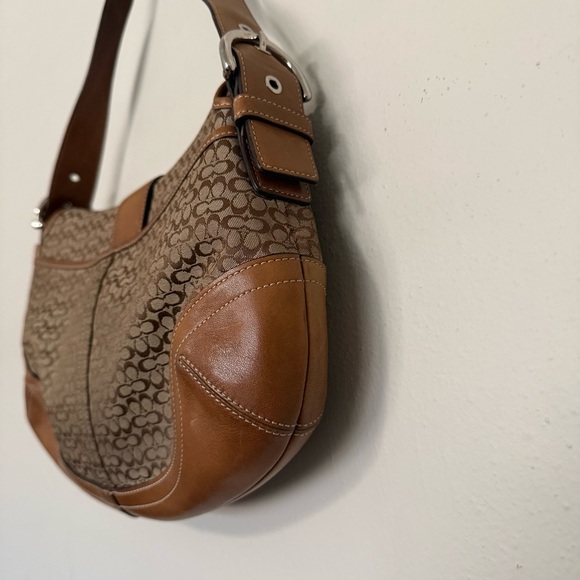 Coach 6808 Vintage Soho Tan Leather and Signature C Canvas Shoulder Tote Bag - Picture 8 of 16